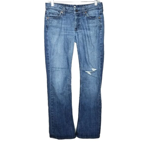7 For All Mankind Flynt Straight Distressed Jeans - Picture 1 of 7